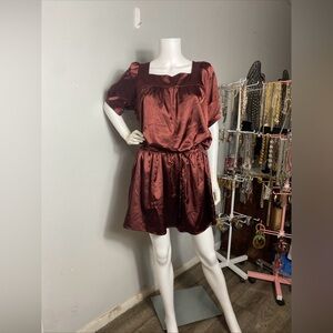 Vertigo Paris Mini Dress Size XL Metallic Brown Color